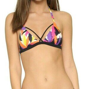 NWT Agent Provocateur L'Agent Avril Purple Yellow Pink string Bikini Top
